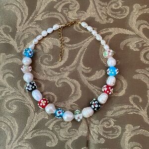 Dannijo faux pearl and bead choker